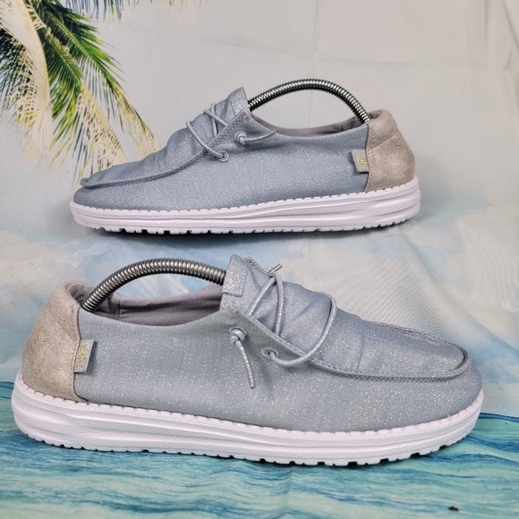 Hey Dude "Wendy Glitter" Slip On Shoes  Smoke Quartz Womens 8 - Picture 1 of 9